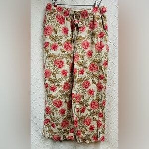 Joie Large Floral Linen Pants